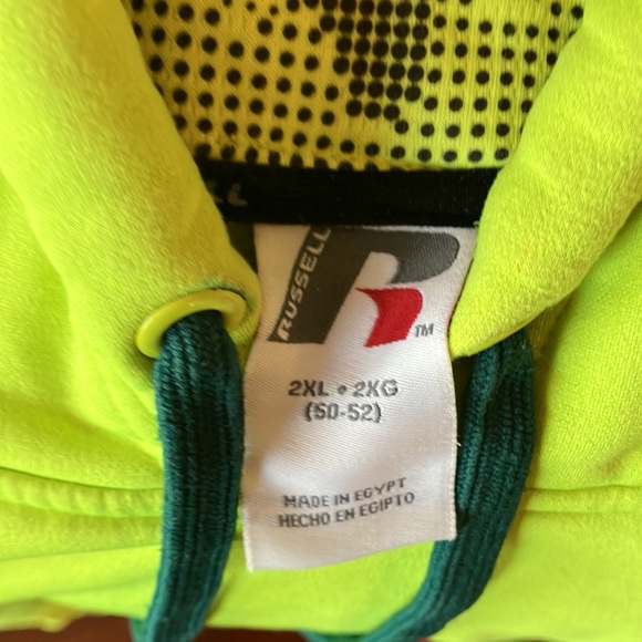Russell athletic pullover sweatshirt, bright lime, green w dark green trim XXL - Picture 2 of 4